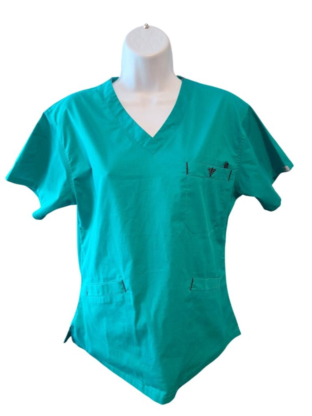 Med Couture Signature Scrub Set Womens S Teal Aqua V Neck Straight Leg Medical